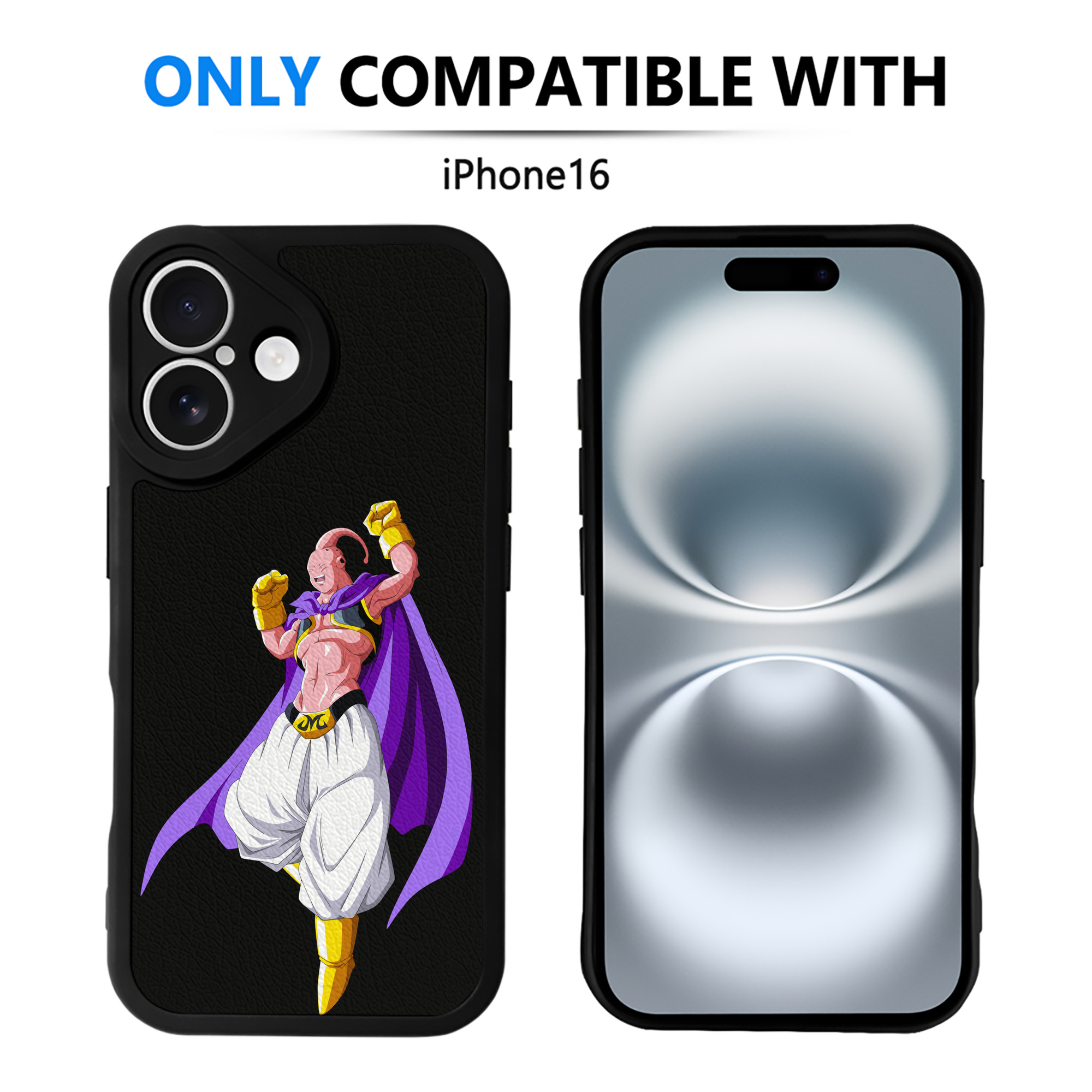 （画像用） ドラゴンボール 魔人ブウ DRAGON BALL Majin Buu 【iPhone 16シリーズ対応】シリコンスマホケース（レザー調） 材質：シリコン